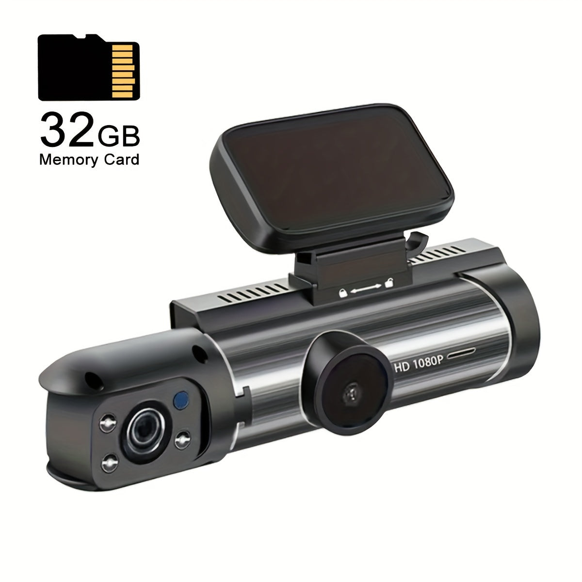 1080P Dual Camera Dash Cam For Cars With IR Night Vision, Loop Recording Kiazure