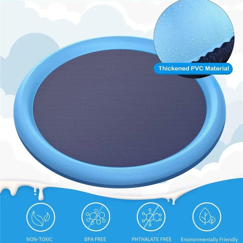 Non-Slip Splash Pad For Kids And Pet Dog Pool Summer Outdoor Water Toys Fun Backyard Fountain Play Mat Aleck