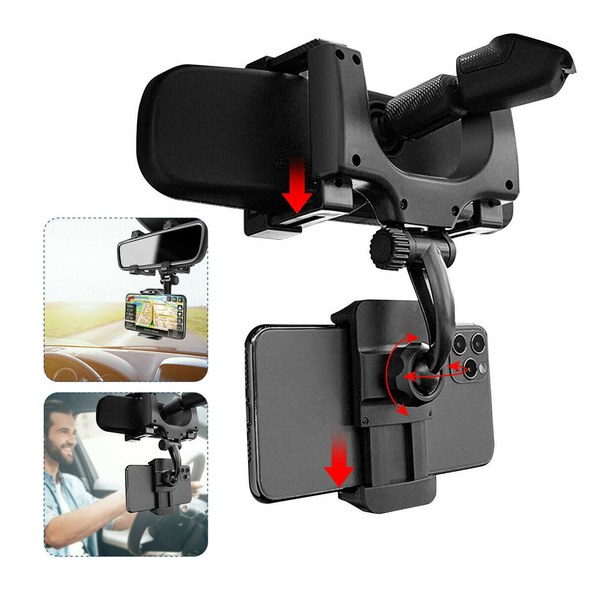 Universal 360 Rotation Rearview Mirror Mount Stand Holder for Phone AICase