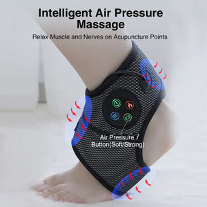 Electric Ankle Foot Massager Vibration Hot Compress Smart Air Pressure Multifunctional Brace Support Relaxation Treatments ColorCode