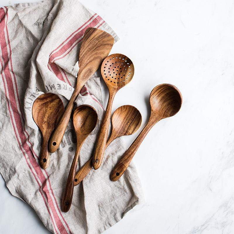 Teak Wooden Utensil Sets Aleck