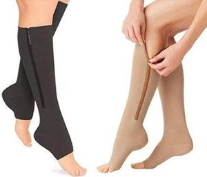 Zipper Compression Socks - Zip Up Support Stockings ~ Easy to Wear! Affordable Compression Socks