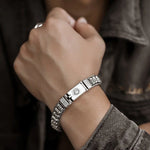 Men Bracelet Simple and Generous Silver Bracelet  925Silver Click To Shine