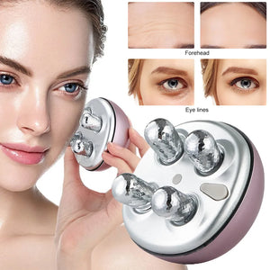 3D Facial Roller EMS Micro Current Tighten Skin Firming Face-lifting Device Click To Shine