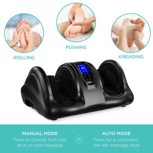 Therapeutic Foot Massager w/ High Intensity Rollers, Remote, 3 Modes