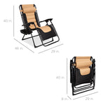 Oversized Padded Zero Gravity Chair, Folding Recliner w/ Headrest, Side Tray