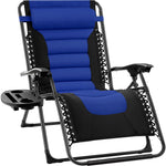 Oversized Padded Zero Gravity Chair, Folding Recliner w/ Headrest, Side Tray