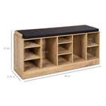 Shoe Storage Rack Bench w/ Padded Seat, 10 Cubbies - 46in