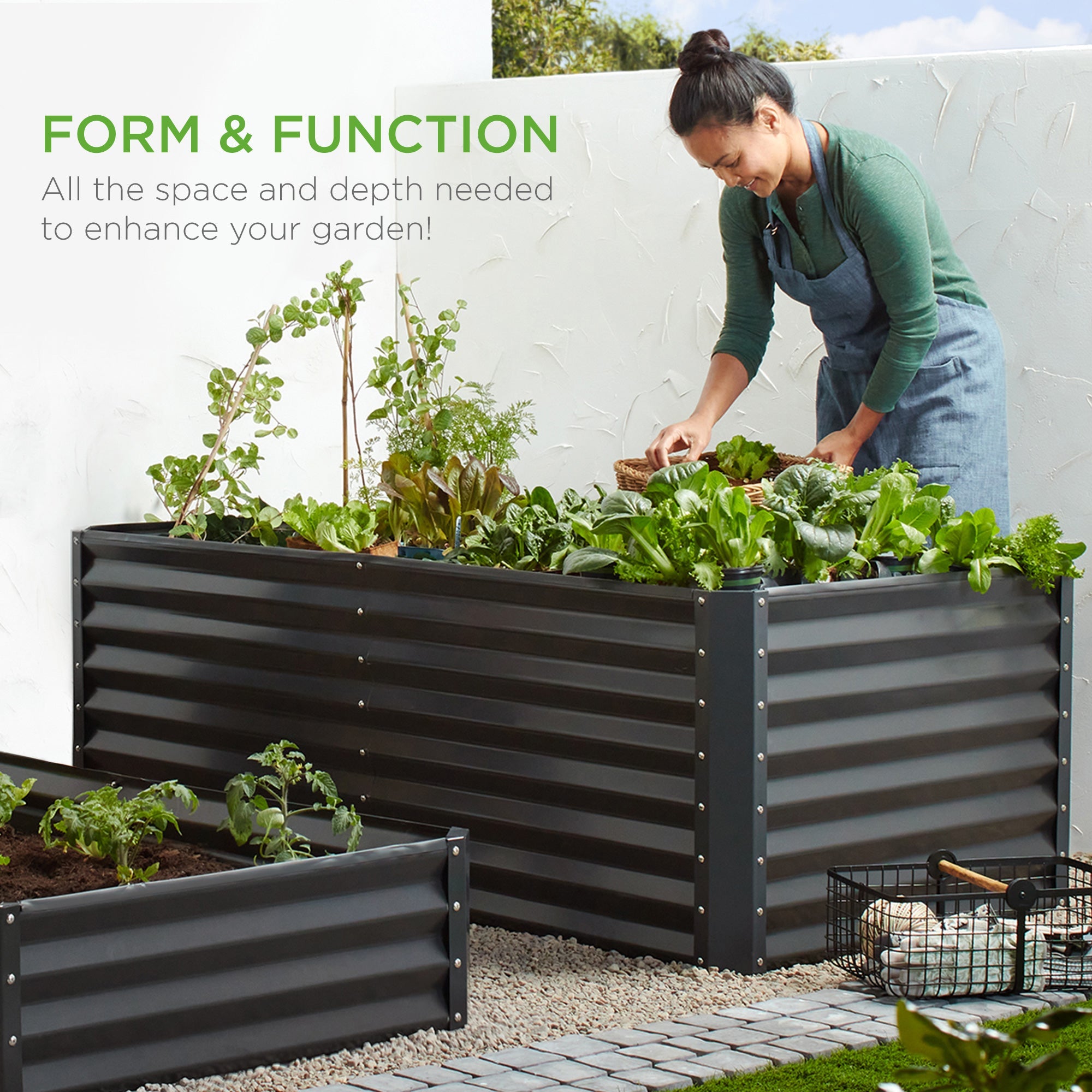 Outdoor Metal Raised Garden Bed for Vegetables, Flowers, Herbs - 6x3x2ft