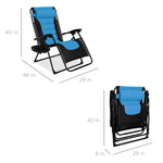 Oversized Padded Zero Gravity Chair, Folding Recliner w/ Headrest, Side Tray