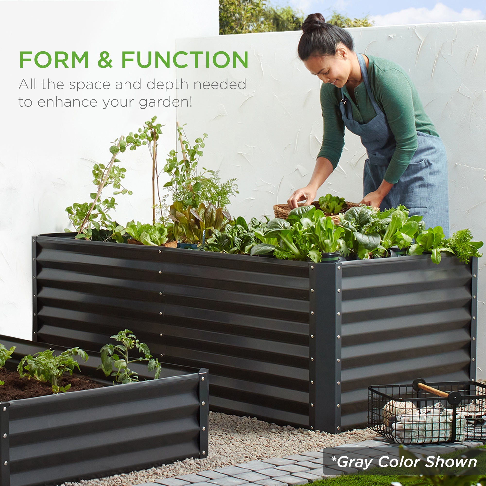 Outdoor Metal Raised Garden Bed for Vegetables, Flowers, Herbs - 6x3x2ft