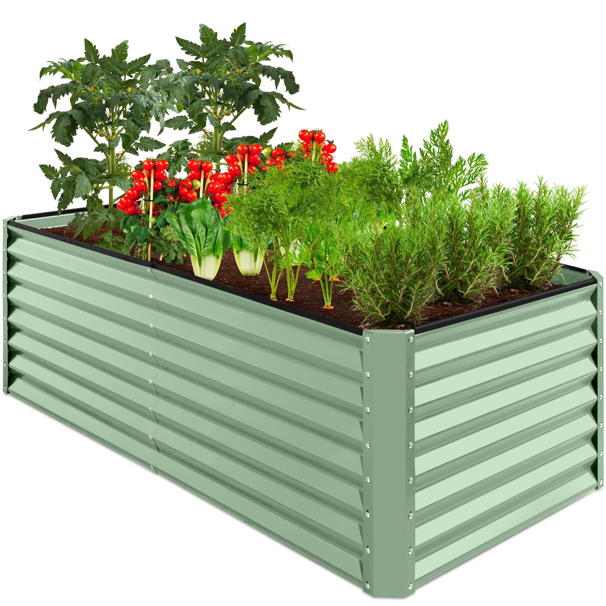 Outdoor Metal Raised Garden Bed for Vegetables, Flowers, Herbs - 6x3x2ft