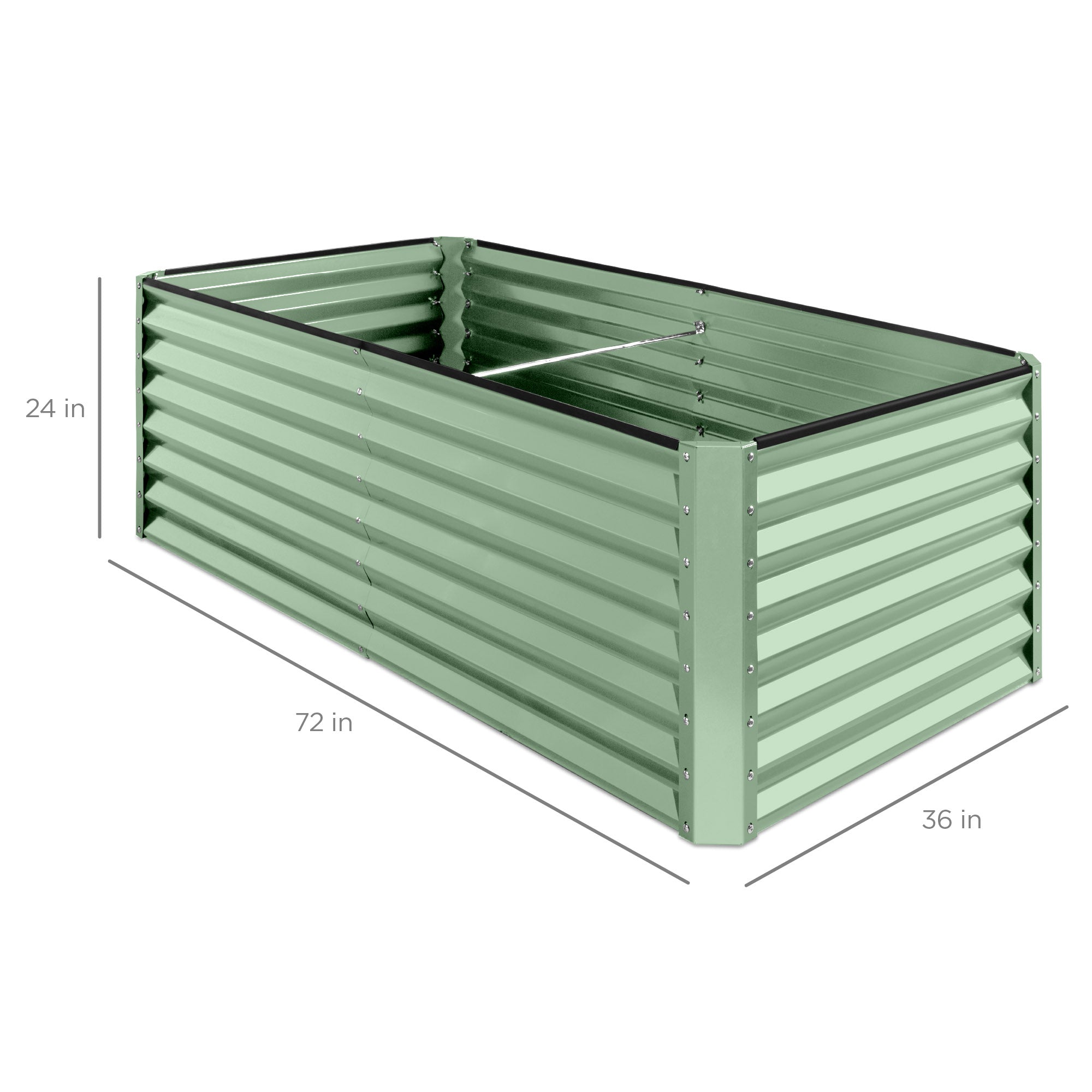 Outdoor Metal Raised Garden Bed for Vegetables, Flowers, Herbs - 6x3x2ft