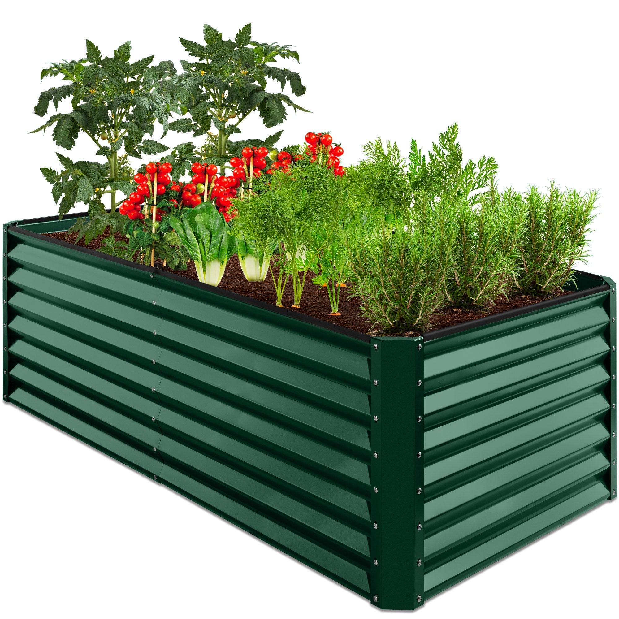 Outdoor Metal Raised Garden Bed for Vegetables, Flowers, Herbs - 6x3x2ft