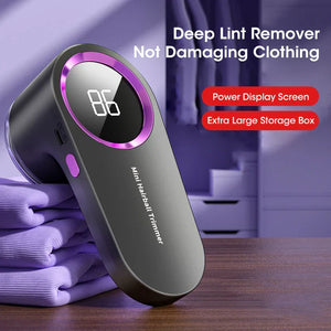 Lint Remover For Clothing LED Digital Electric Pellet Fluff Remover USB Rechargeable Fuzz Fabric Shaver Sweater Click To Shine