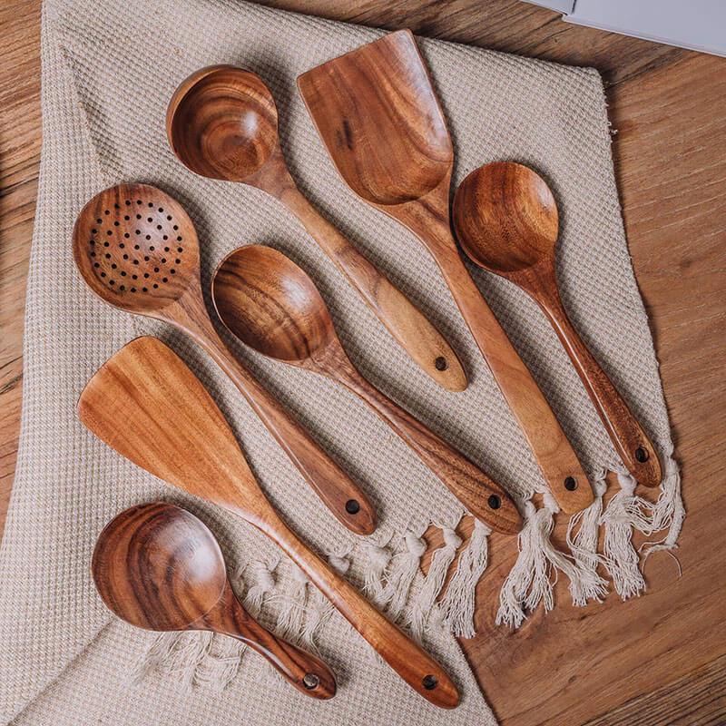 Teak Wooden Utensil Sets Aleck