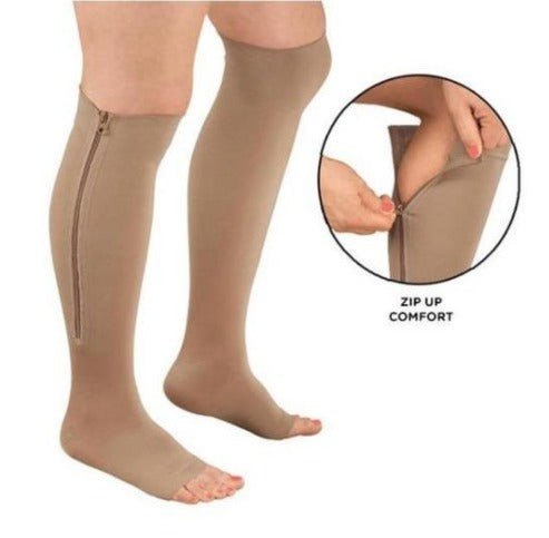 Zipper Compression Socks - Zip Up Support Stockings ~ Easy to Wear! Affordable Compression Socks