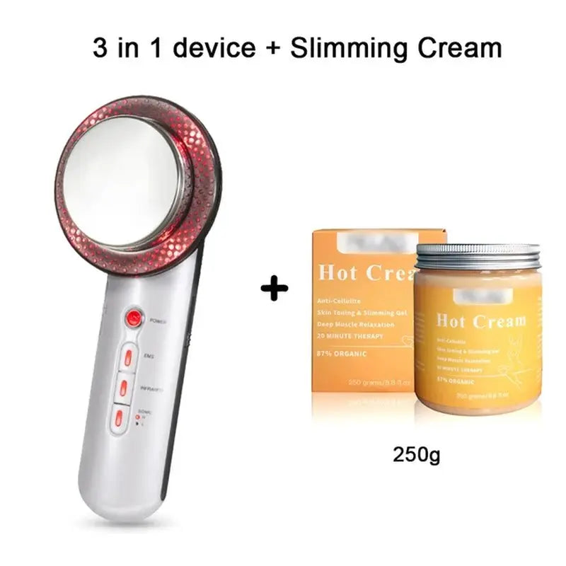 3 in 1 Cavitation Ultrasonic Machine Weight Loss Microcurrent EMS Body Slimming Massager Fat Burner Cream Gel LittleGoodies4U