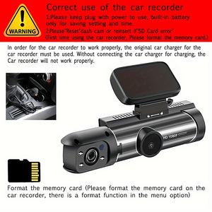 1080P Dual Camera Dash Cam For Cars With IR Night Vision, Loop Recording Kiazure