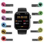 Blood Sugar Blood Pressure Heart Rate Blood oxygen Sleep Monitoring Waterproof Smartwatch Aleck