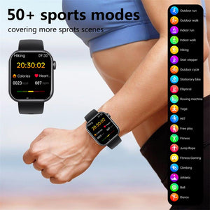 Blood Sugar Blood Pressure Heart Rate Blood oxygen Sleep Monitoring Waterproof Smartwatch Aleck