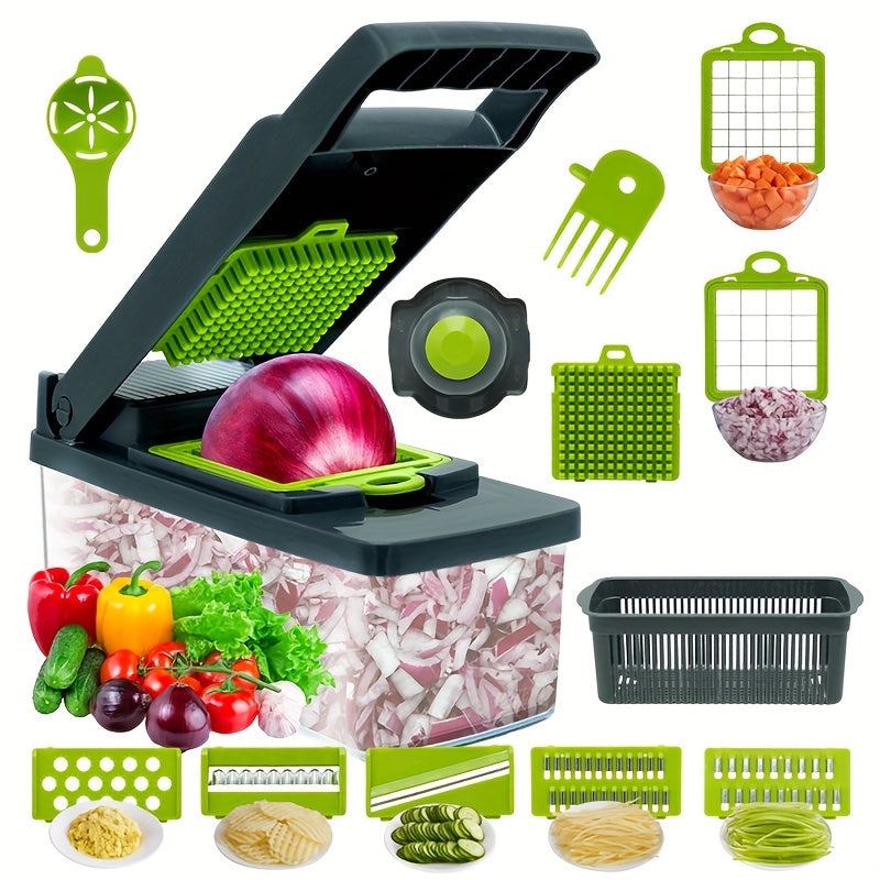 14/15/16pcs/Set, Vegetable Chopper, Multifunctional Fruit Slicer, Manual Food Grater FOFOPO