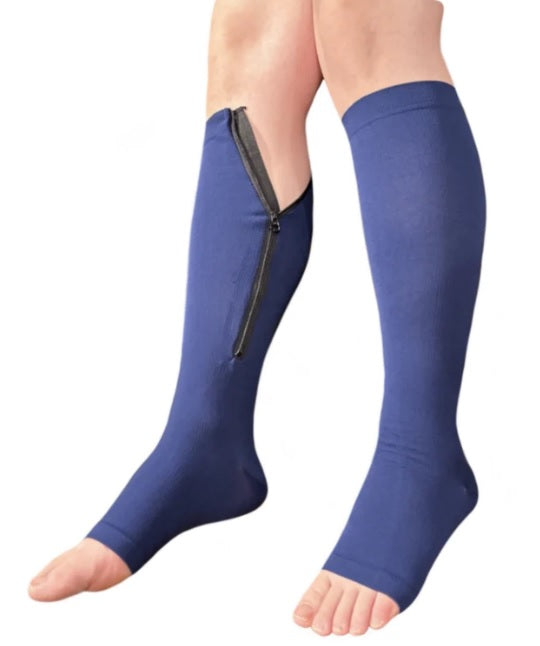 Zipper Compression Socks - Zip Up Support Stockings ~ Easy to Wear! Affordable Compression Socks