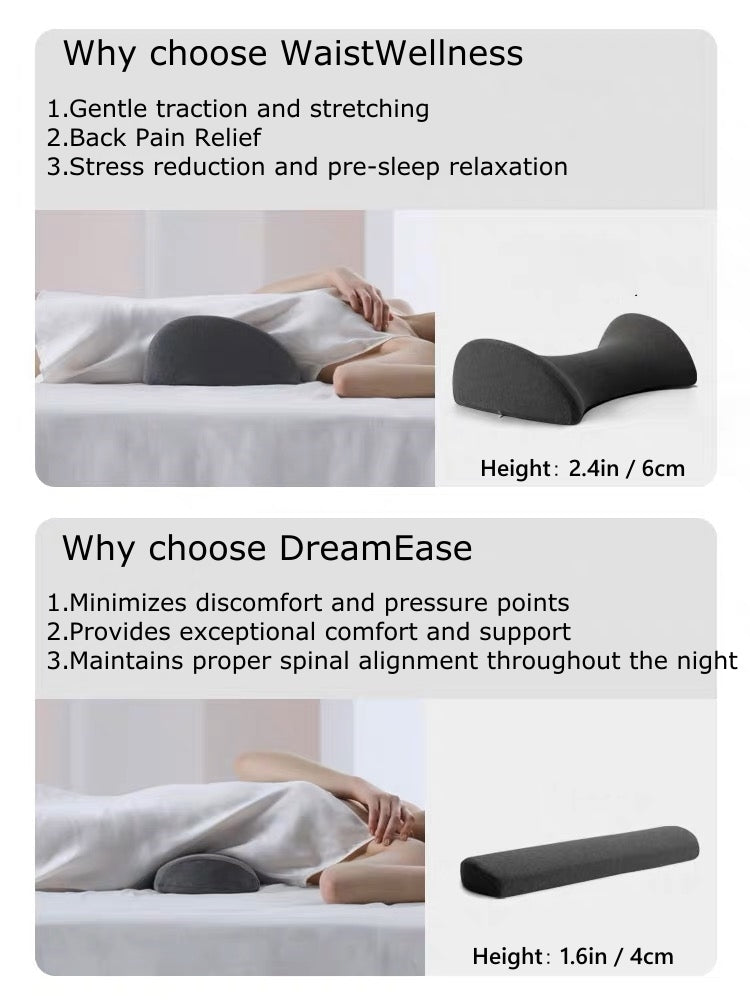 WaistWellness Stretch Pillow & DreamEase Support Pillow JustStroll