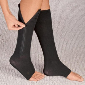 Zipper Compression Socks - Zip Up Support Stockings ~ Easy to Wear! Affordable Compression Socks